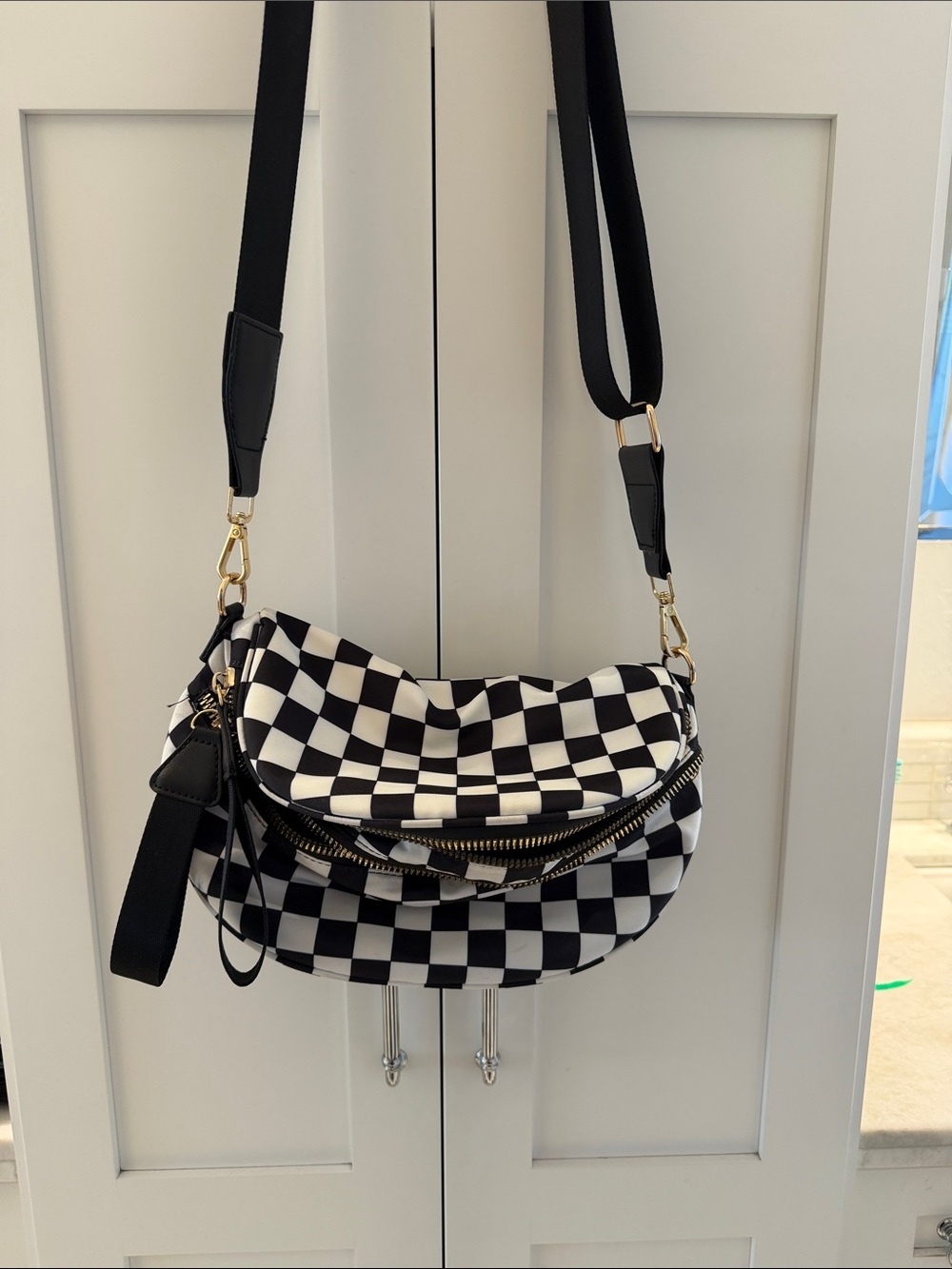 Checkered crossbody bag